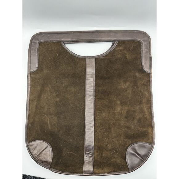 33 East Vintage Brown Suede Leather Purse Handbag Bag Foldover - Picture 1 of 8